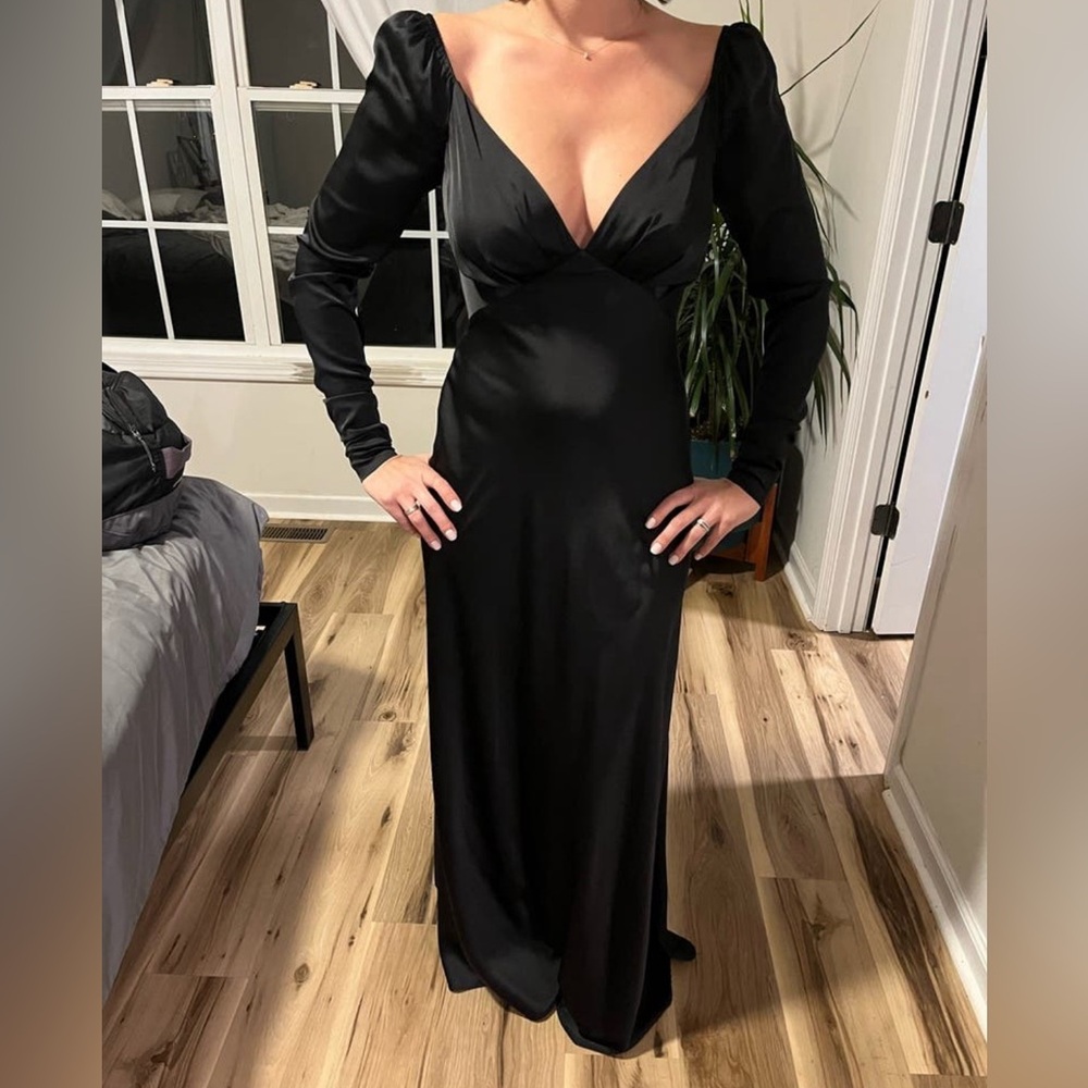 Keepsake Own It Black Satin Gown